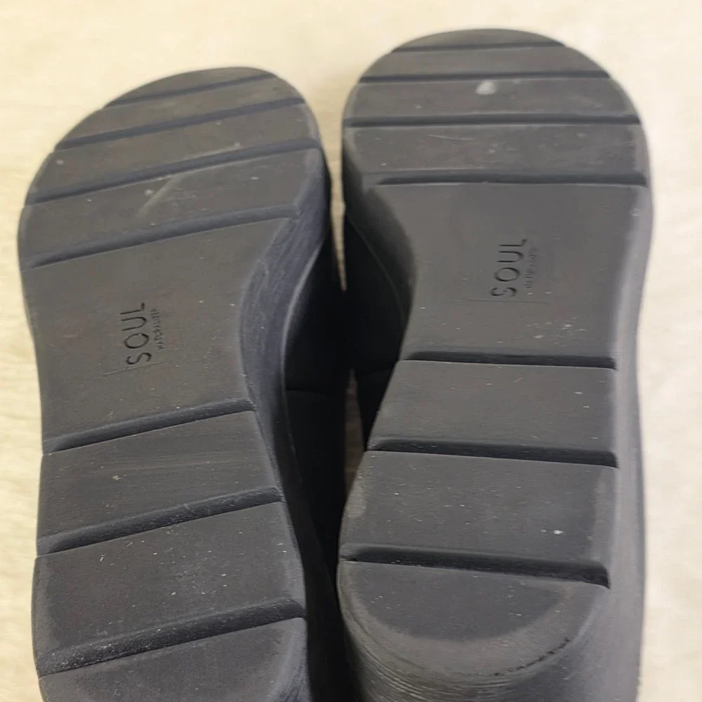 Soul Naturalizer Achieve Wedge Loafers Black Horsebit Womens 12M Excellent